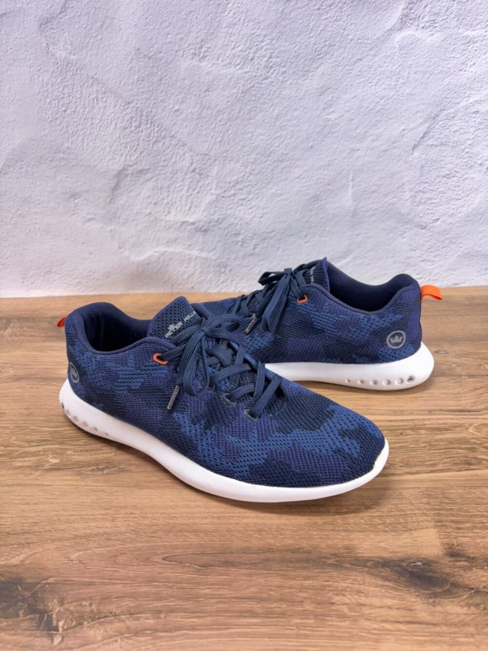 Peter Millar Men's Hyperlight Glide Camo Sneakers Knit Navy - Size 11.5